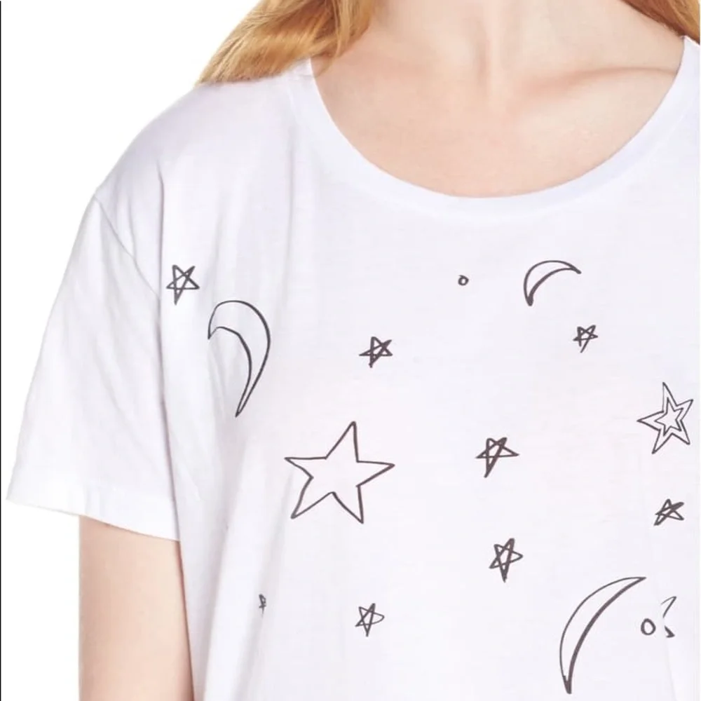 Chaser moon and star graphic white T-shirt size S